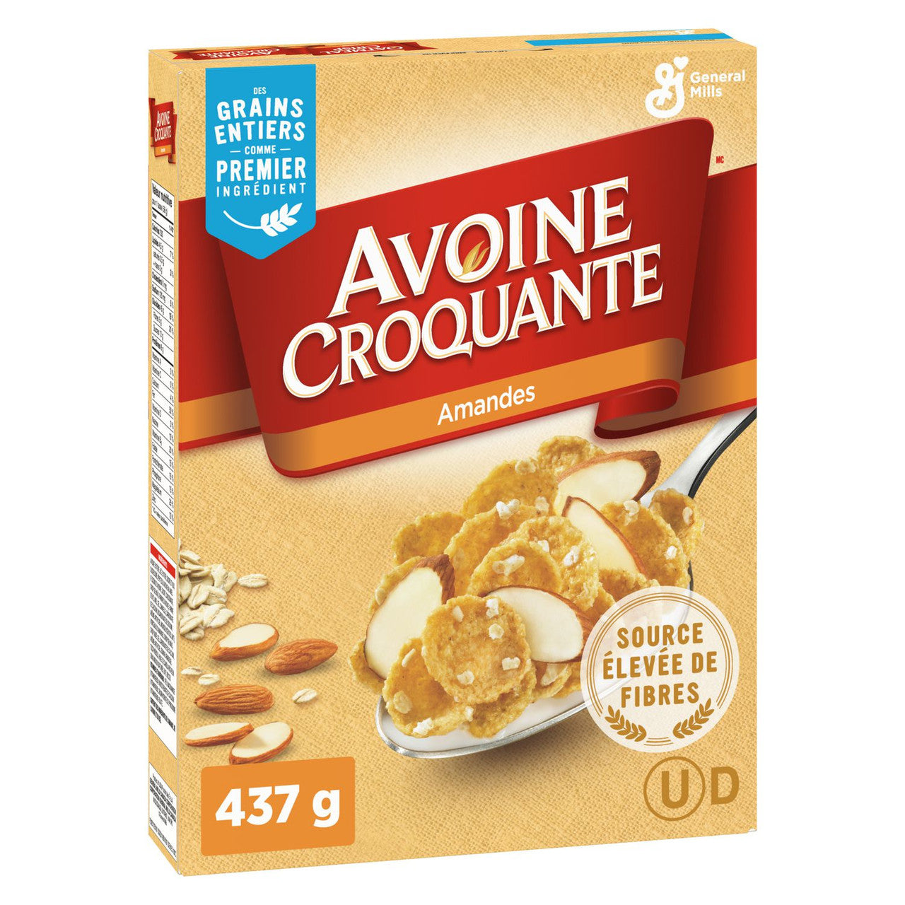 General Mills, Oatmeal Crisp Almond Cereal, 437g/15.3 oz., Box (Imported from Canada)