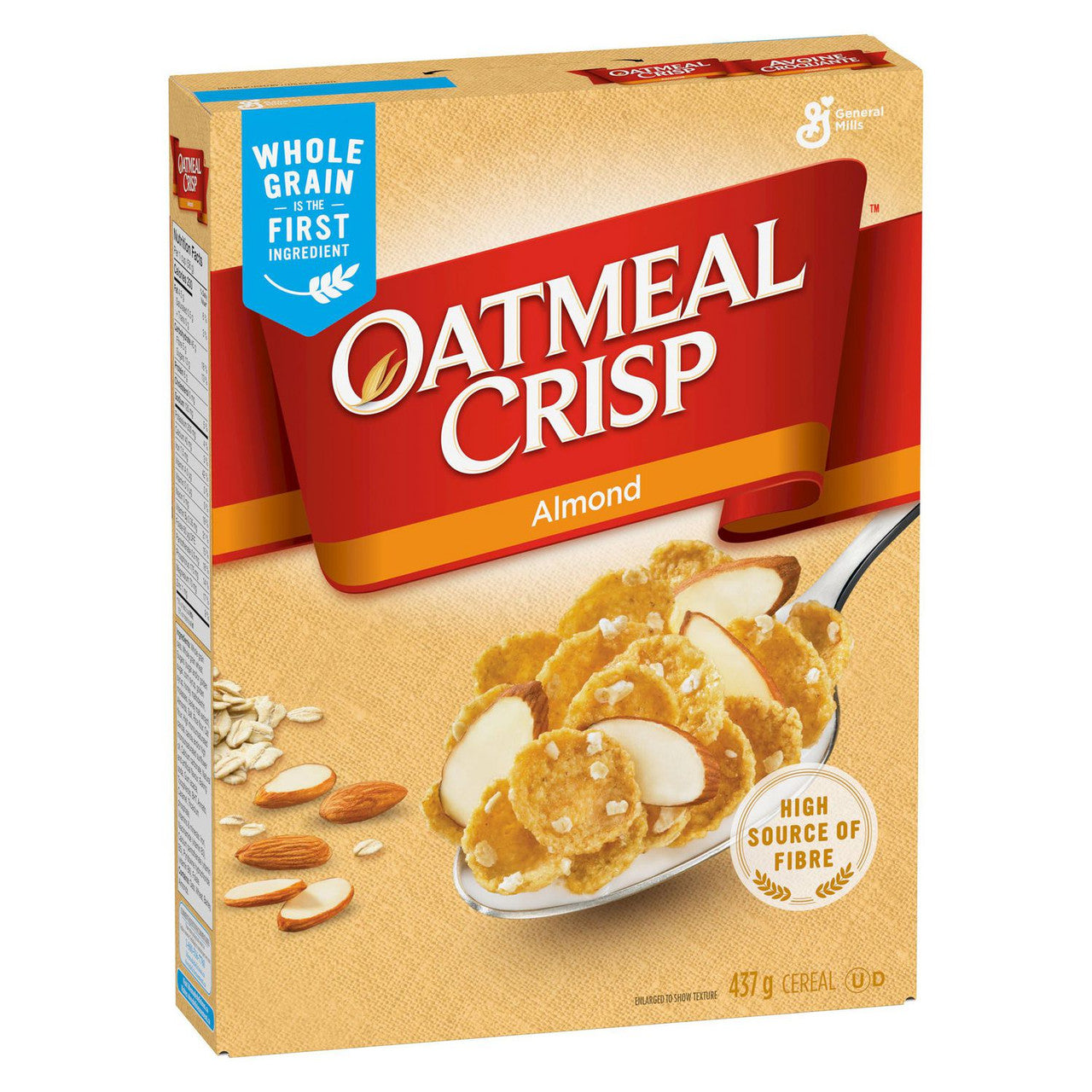 General Mills, Oatmeal Crisp Almond Cereal, 437g/15.3 oz., Box (Imported from Canada)