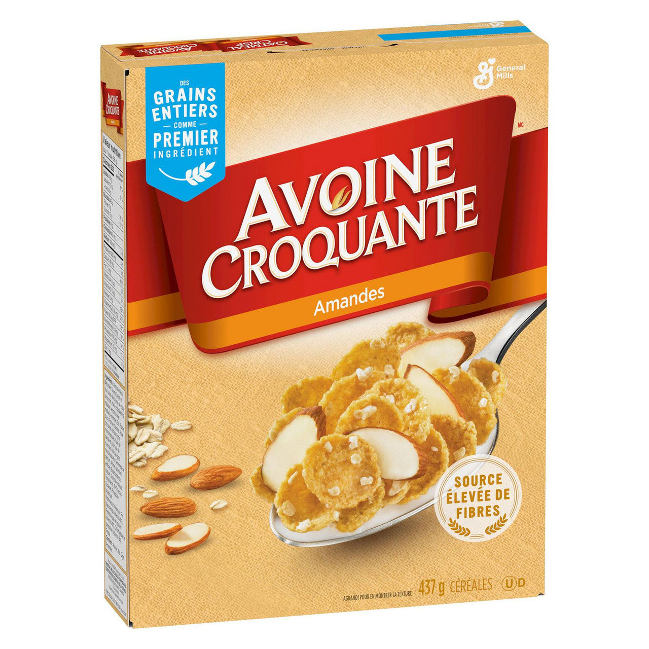 General Mills, Oatmeal Crisp Almond Cereal, 437g/15.3 oz., Box (Imported from Canada)