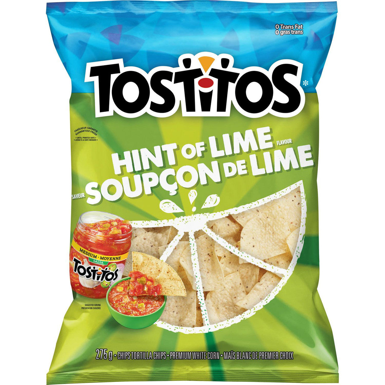 Tostitos Hint of Lime Flavor Tortilla Chips 275g/9.7 oz., {Imported from Canada}