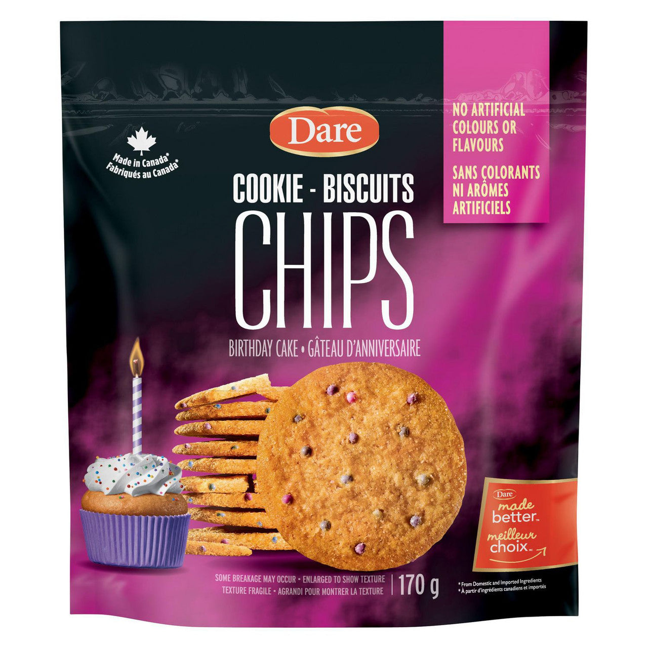 Dare Cookie Chips Birthday Cake 170g/6 oz., {Imported from Canada}