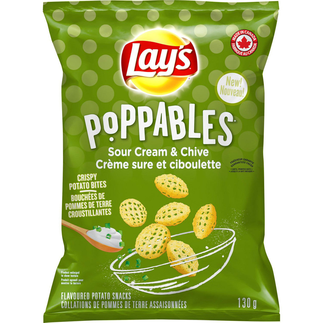 Lay's Poppables Sour Cream & Chives Potato Snack, 130g/4.5 oz., {Imported from Canada}
