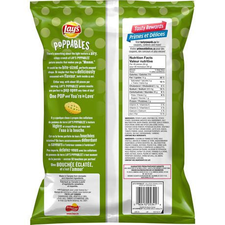 Lay's Poppables Sour Cream & Chives Potato Snack, 130g/4.5 oz., {Imported from Canada}