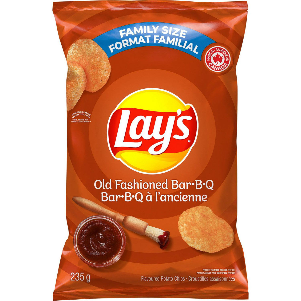 Lay's Old Fashioned Bar-B-Q Potato Chips 235g/8 oz.,  {Imported from Canada}