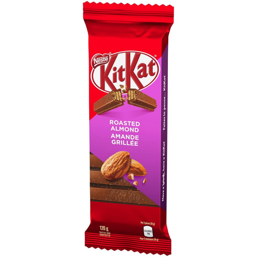 Nestle KitKat Roasted Almond Wafer Bar, 120g/4.1 oz., {Imported from Canada}