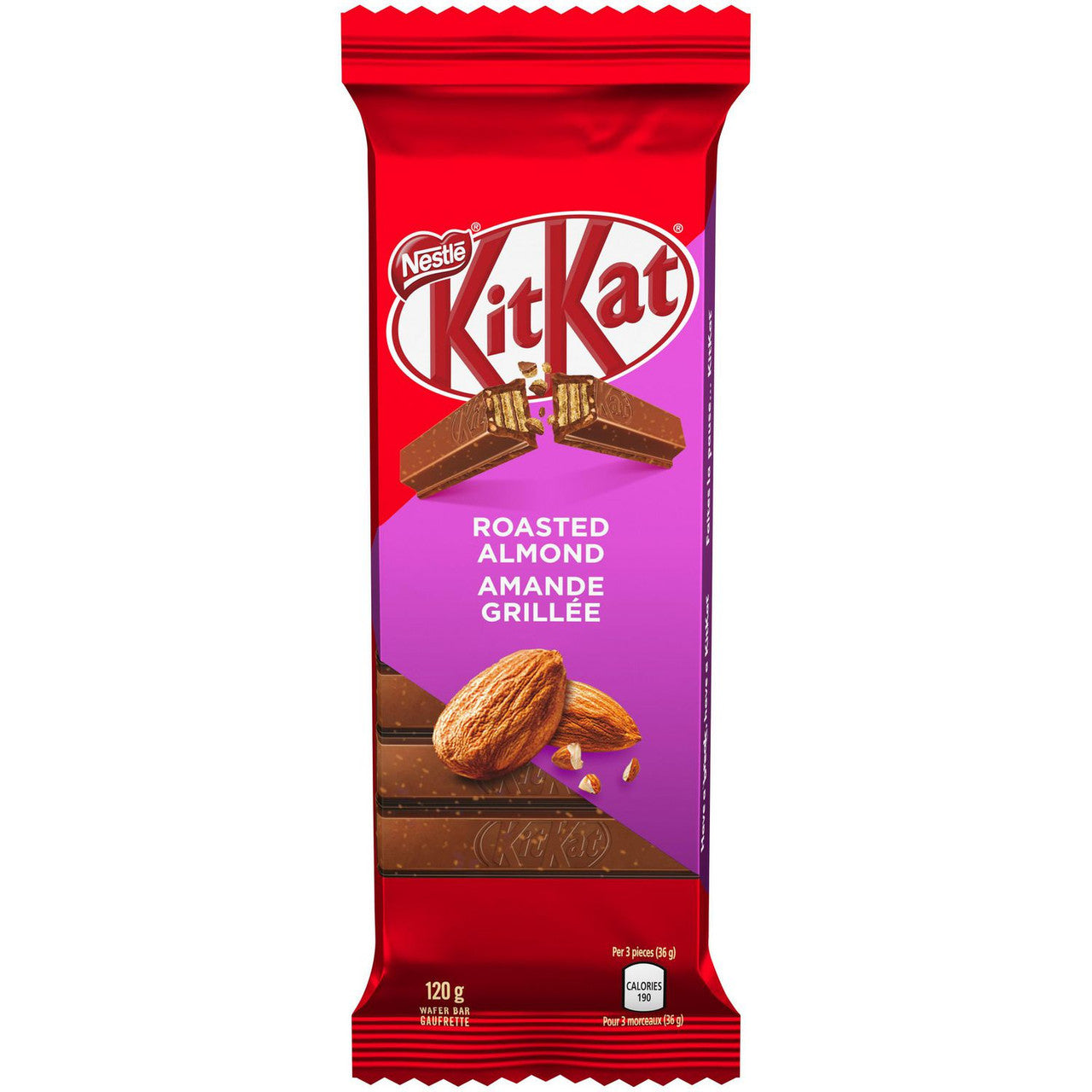 Nestle KitKat Roasted Almond Wafer Bar, 120g/4.1 oz., {Imported from Canada}