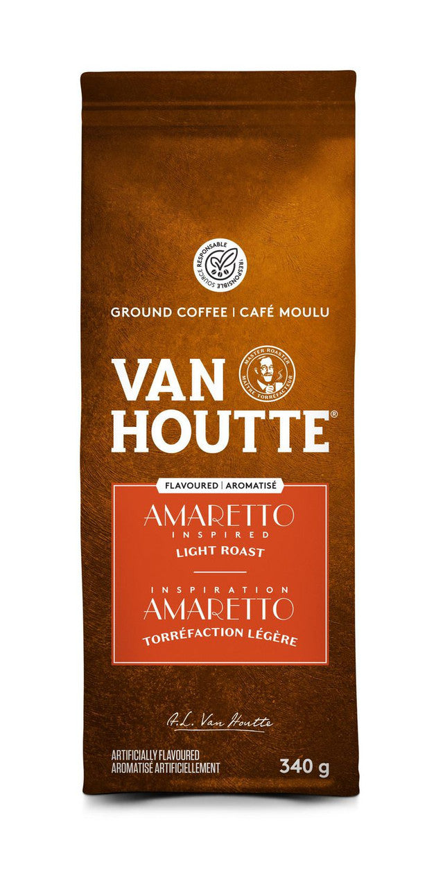 Van Houtte, Amaretto Inspiered Light Ground Coffee, 340g/12oz., {Imported from Canada}