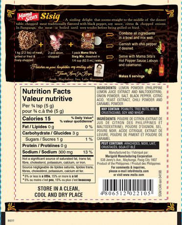 Mama Sita's Capampangan Sisig Citrus Pepper Spice Mix, 40g/1.4 oz., {Imported from Canada}