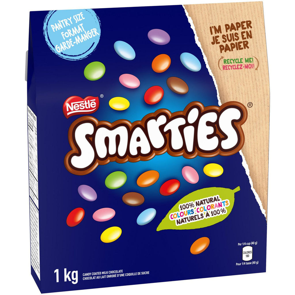 Nestle Chocolate Smarties Pantry Size 1kg/2.2lb Paper Bag, {Imported from Canada}