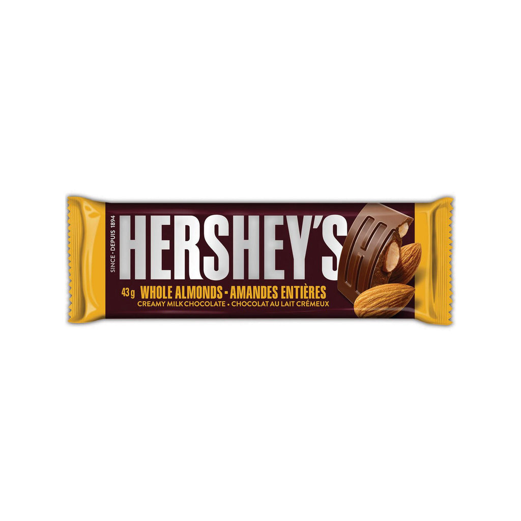 HERSHEY'S Chocolate Candy Bars with Almonds, 4ct (172g/6.1oz) {Imported from Canada}