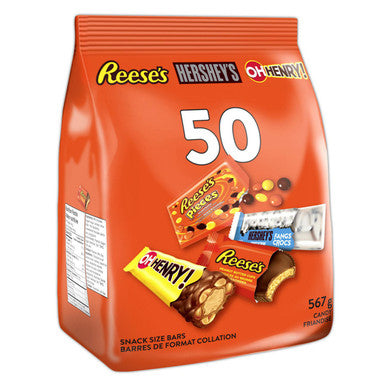 Hershey's Halloween Assorted Chocolate and Candy Value Bag, 50ct., 567g/1.2 lbs., {Imported from Canada}