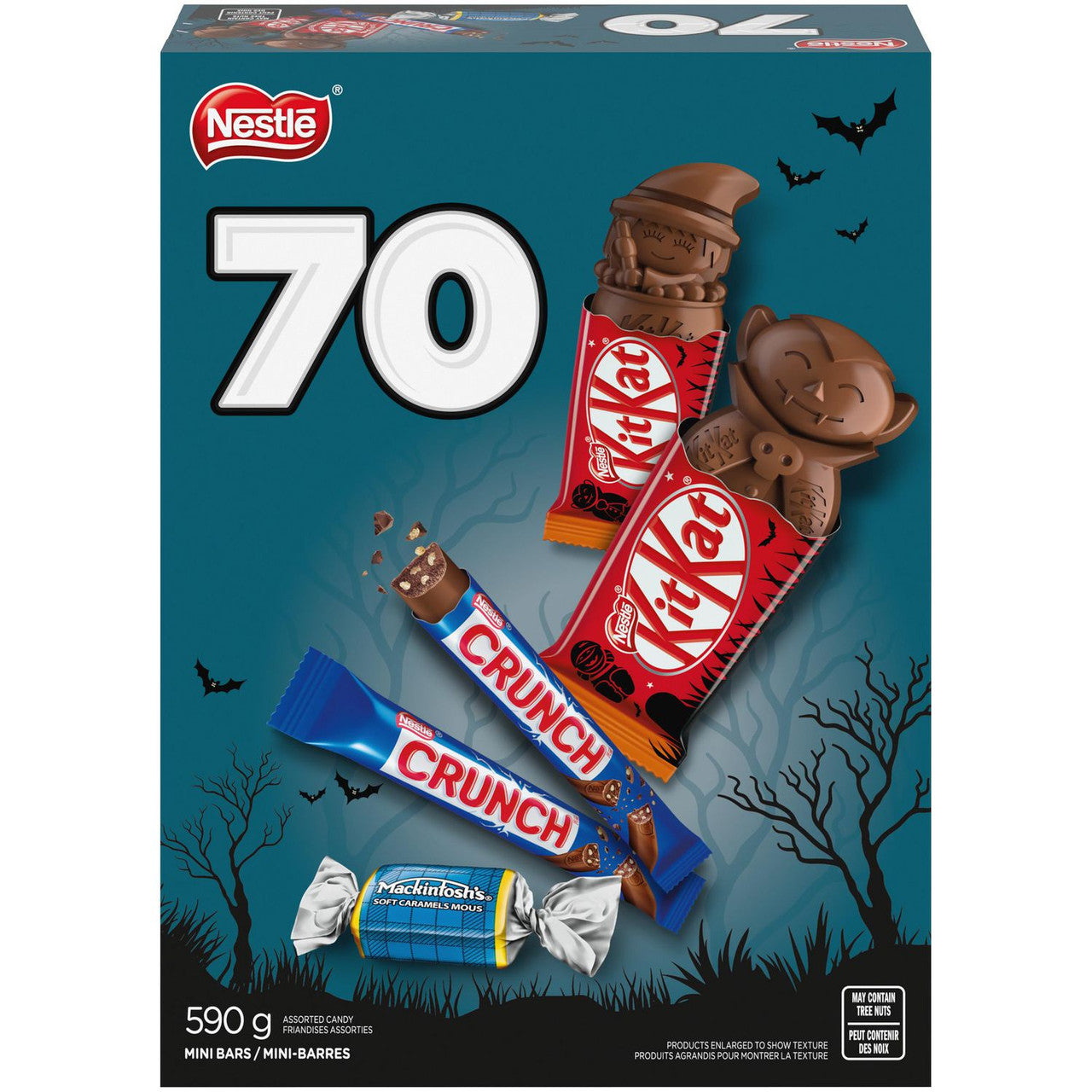 Nestle Minis Assorted Halloween Chocolate Bars, 70ct., 590g/1.3 lbs., {Imported from Canada}