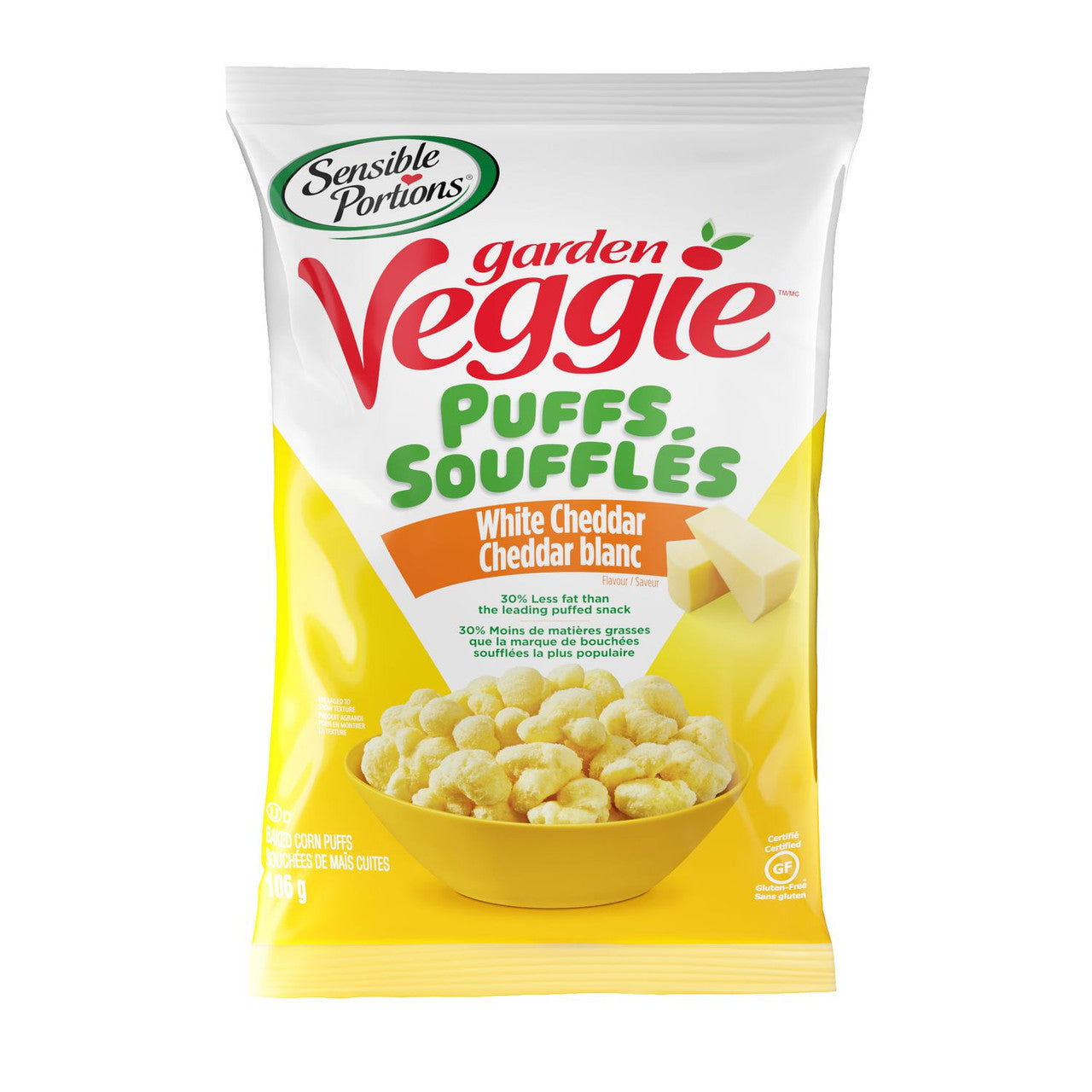 Sensible Portions Veggie Puffs, White Cheddar, 106g/3.7 oz., {Imported from Canada}