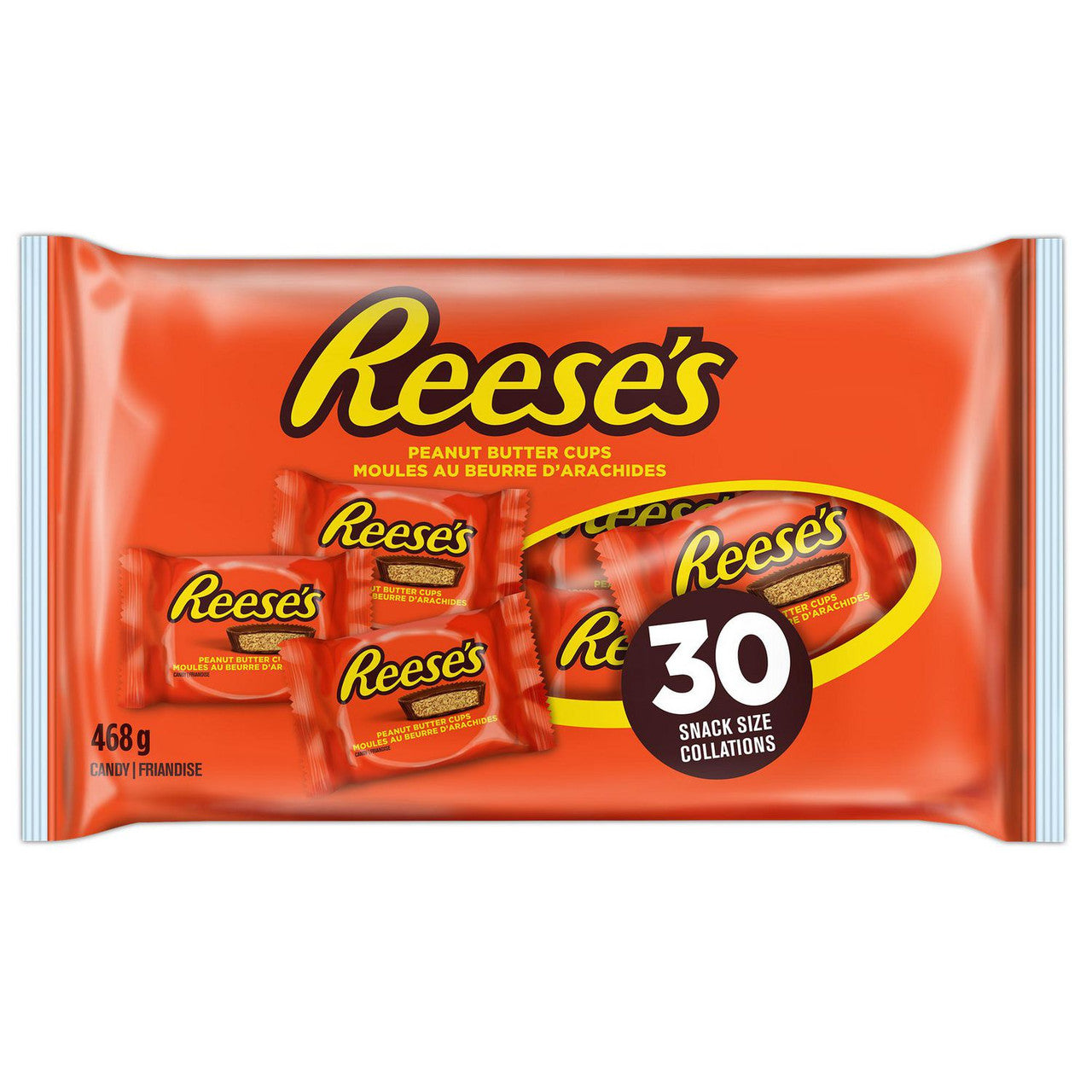 Reese's Peanut Butter Cup Snack Size Halloween Candy, 30ct Bag, 468g/1 lb. {Imported from Canada}