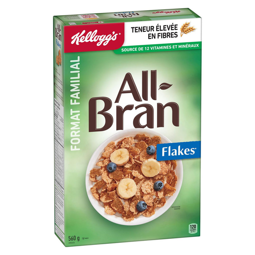 Kellogg's All-Bran Flakes Cereal, 560g/19.6 oz., (Imported from Canada)