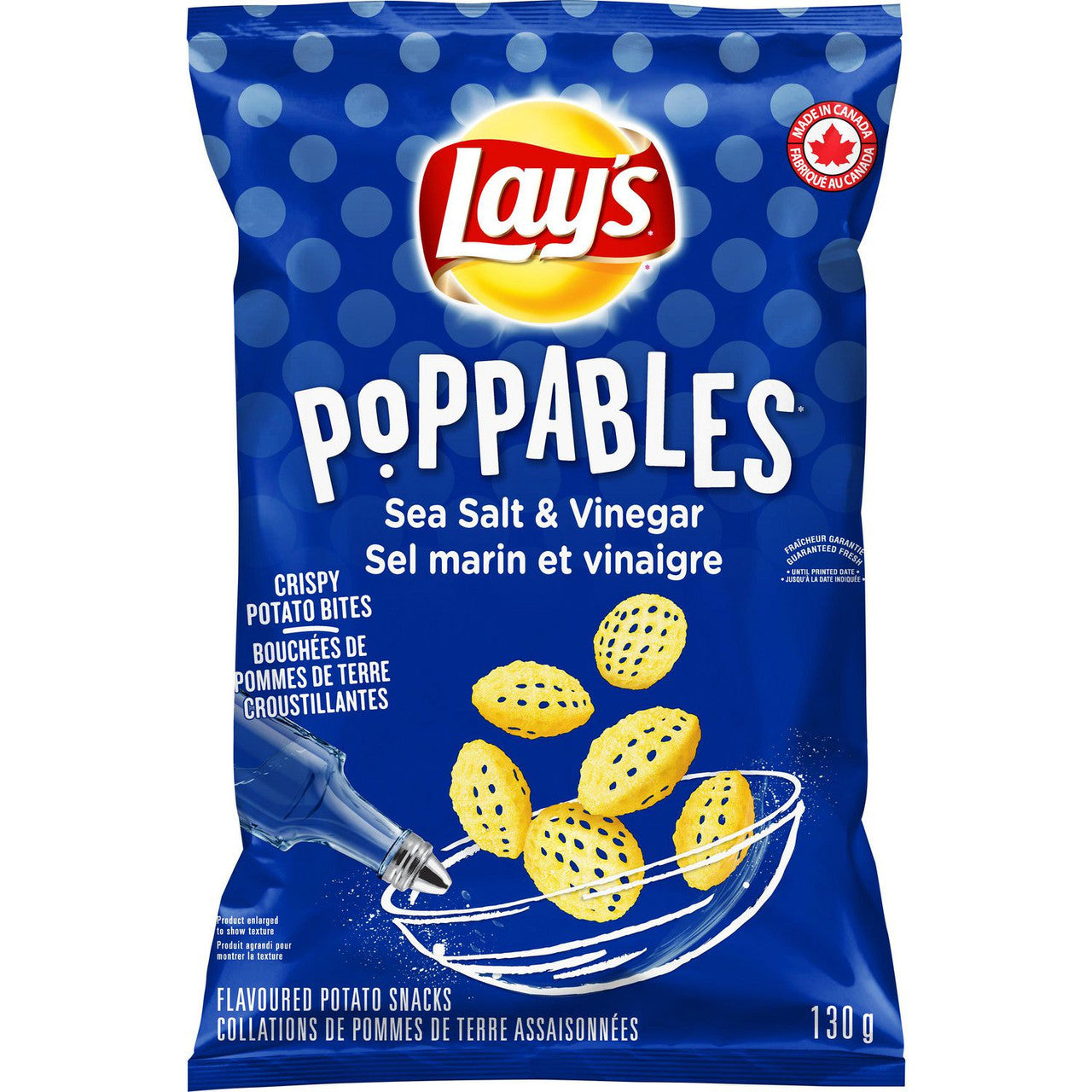 Lay's Poppables Sea Salt & Vinegar Potato Snack, 130g/4.5 oz., {Imported from Canada}