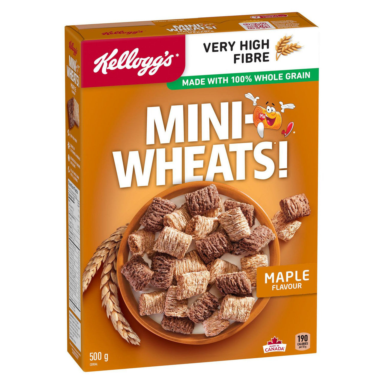 Kellogg's Mini-Wheats Maple Flavour Cereal 500g/17.6oz (Imported from Canada)