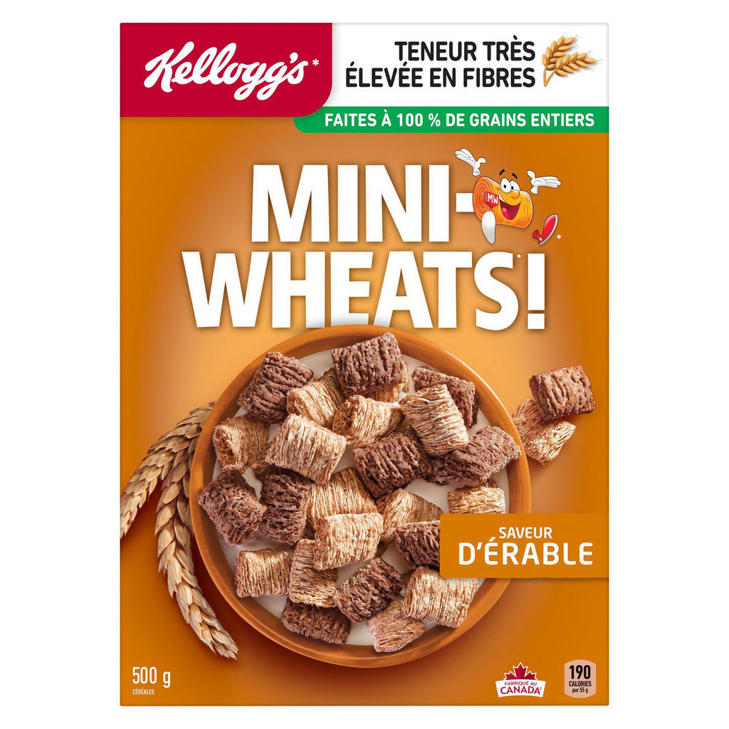 Kellogg's Mini-Wheats Maple Flavour Cereal 500g/17.6oz (Imported from Canada)