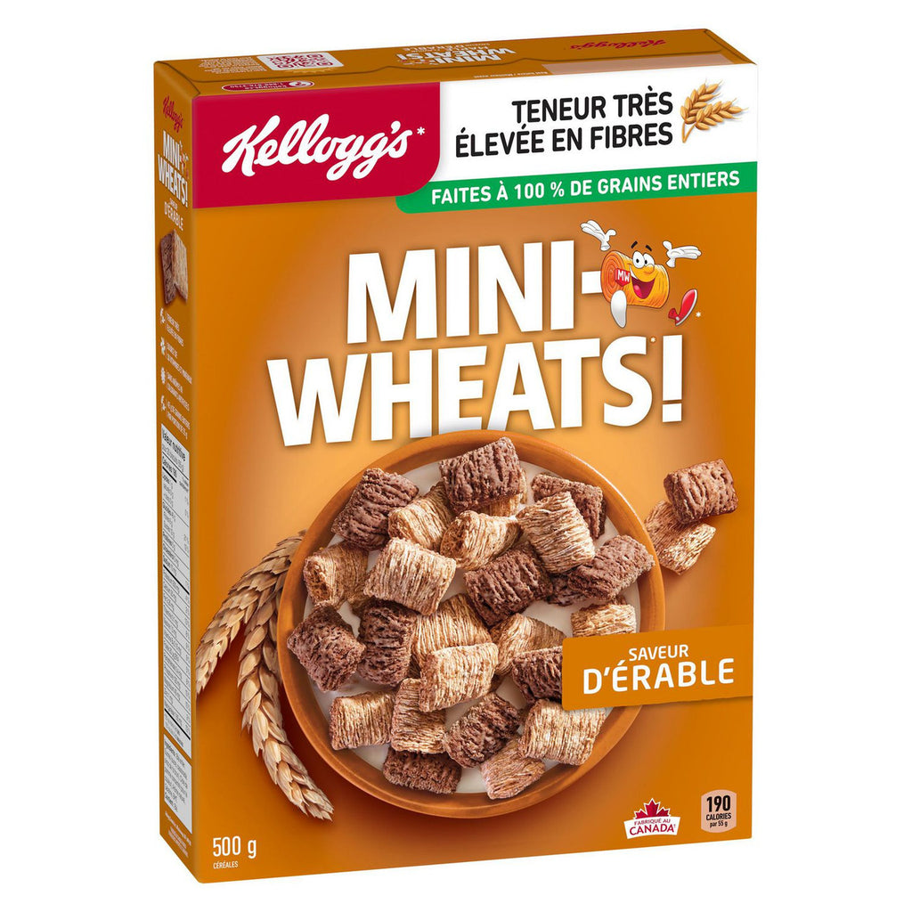 Kellogg's Mini-Wheats Maple Flavour Cereal 500g/17.6oz (Imported from Canada)