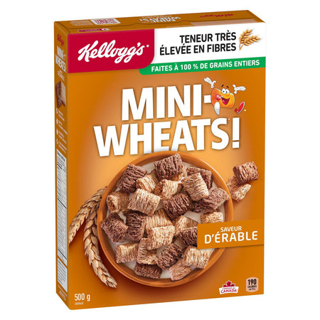 Kellogg's Mini-Wheats Maple Flavour Cereal 500g/17.6oz (Imported from Canada)