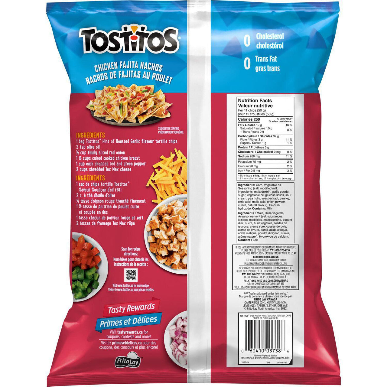 Tostitos Hint of Roasted Garlic Tortilla Chips 275g/9.7 oz., {Imported from Canada}