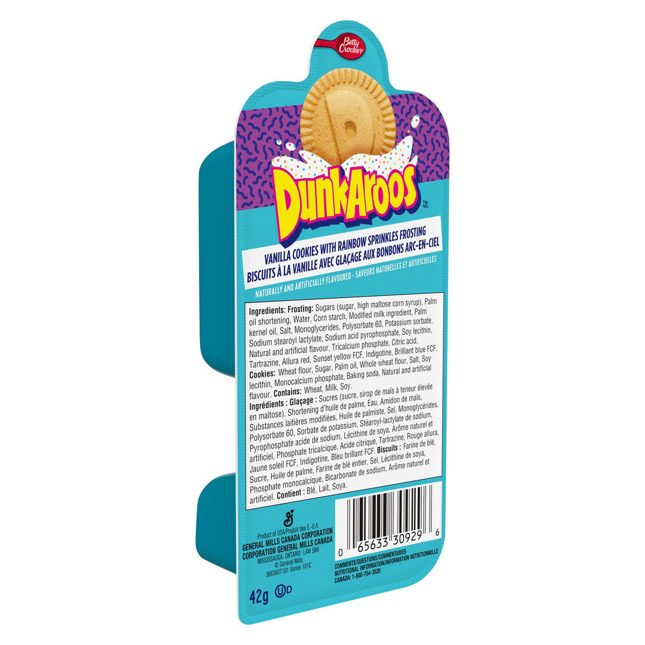 Betty Crocker DunkAroos, Vanilla Cookies with Rainbow Sprinkle Frosting, 42g/1.47 oz. {Imported from Canada}