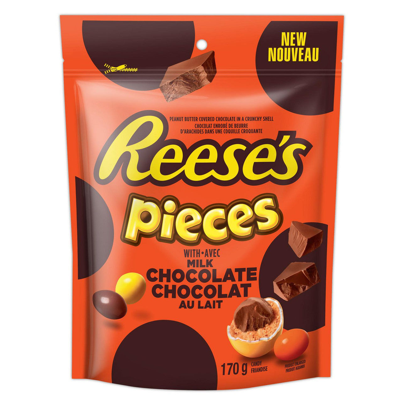 Reese's Pieces with Milk Chocolate Candy 170g/6 oz. (Imported from Canada)