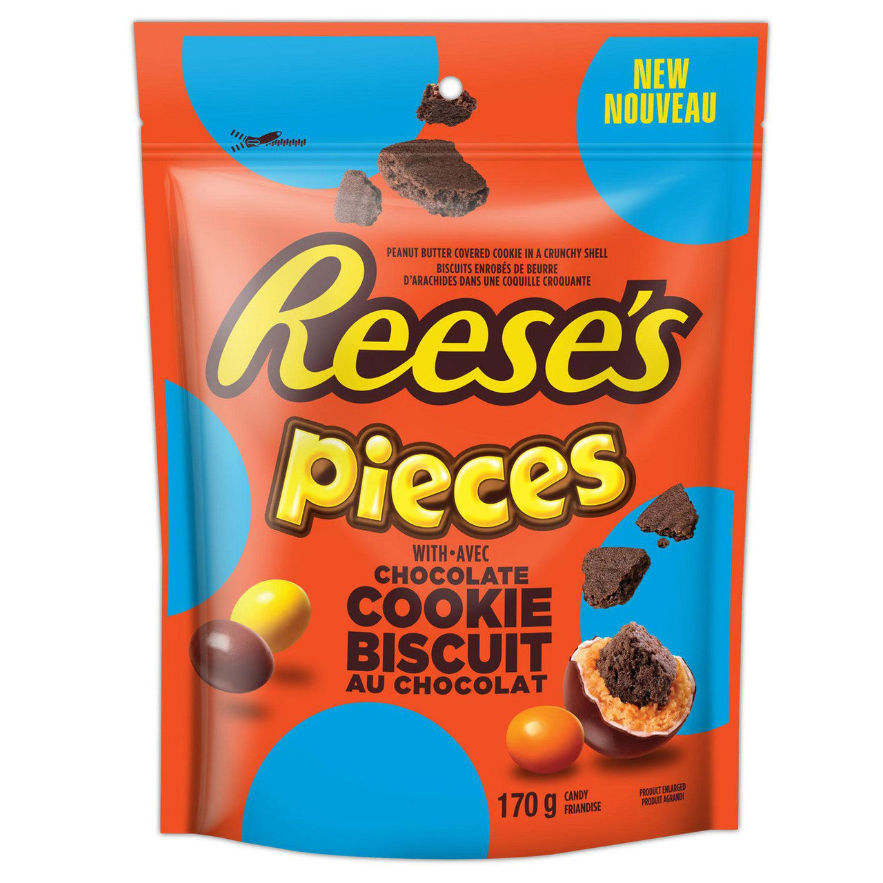 Reese's Pieces with Chocolate Cookie centers, 170g/6 oz. (Imported from Canada)