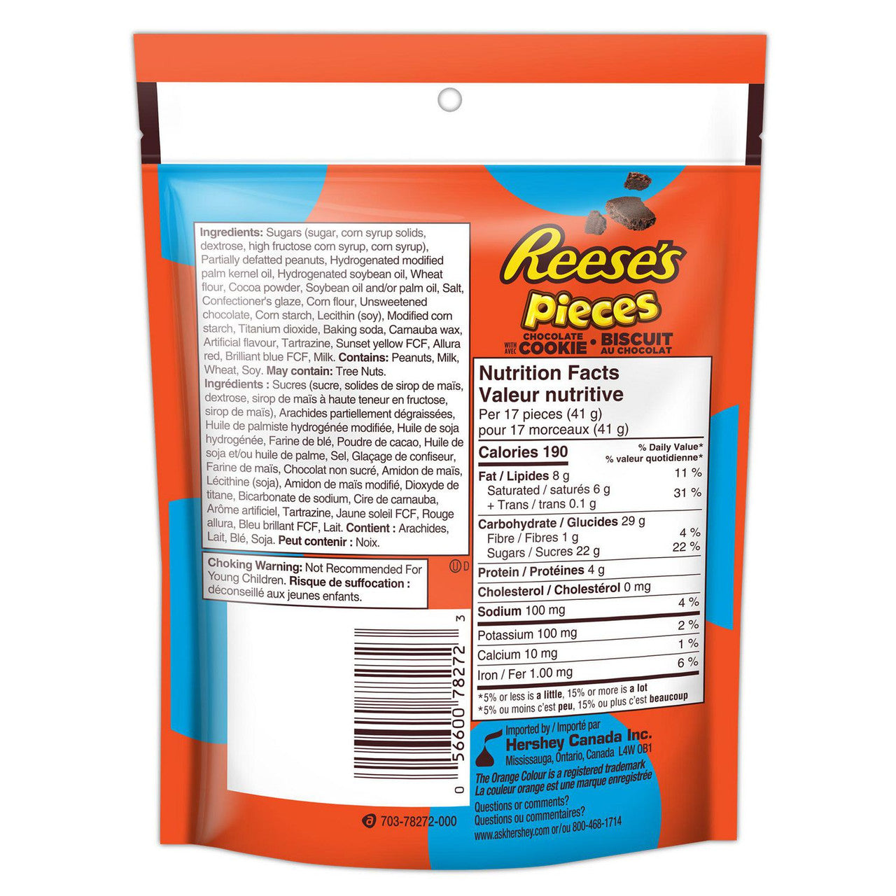 Reese's Pieces with Chocolate Cookie centers, 170g/6 oz. (Imported from Canada)