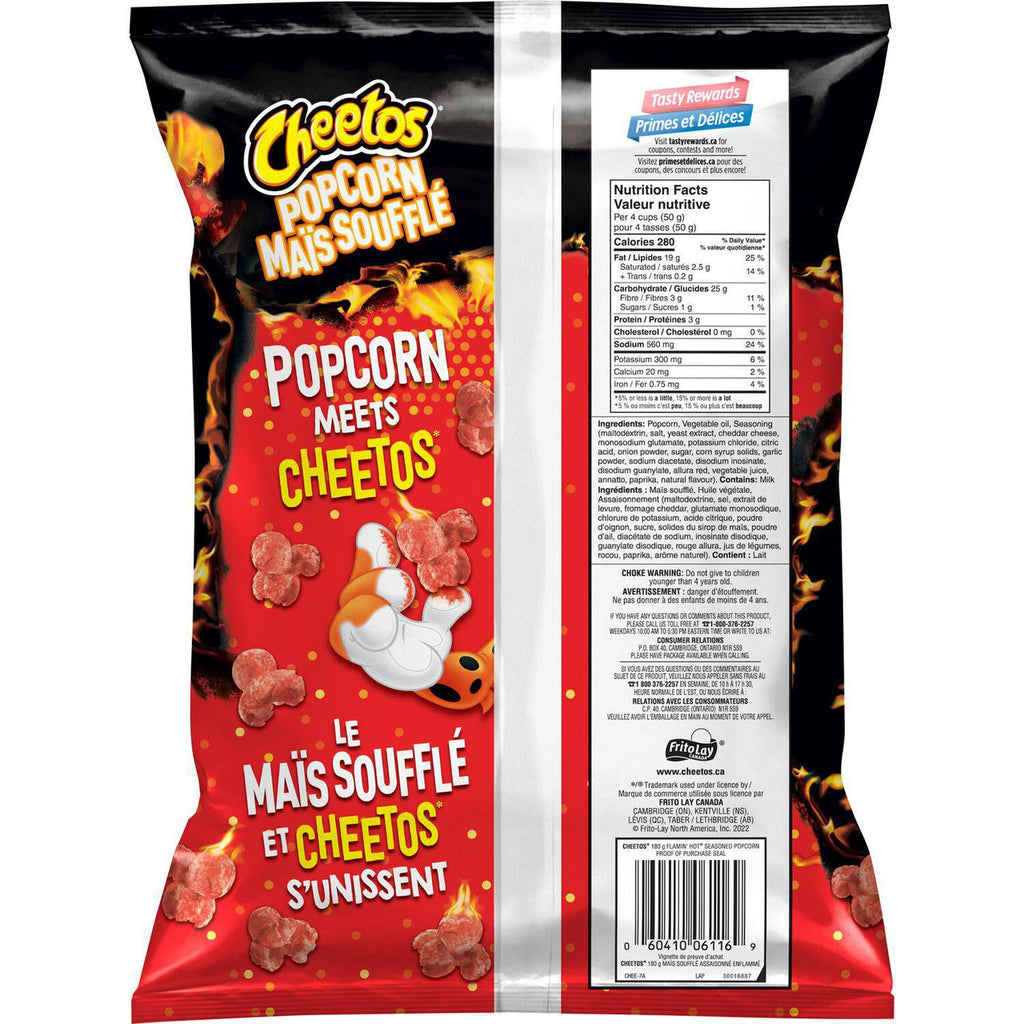 Cheetos Popcorn Flamin Hot Flavor, 180g/6.3 oz. {Imported from Canada}