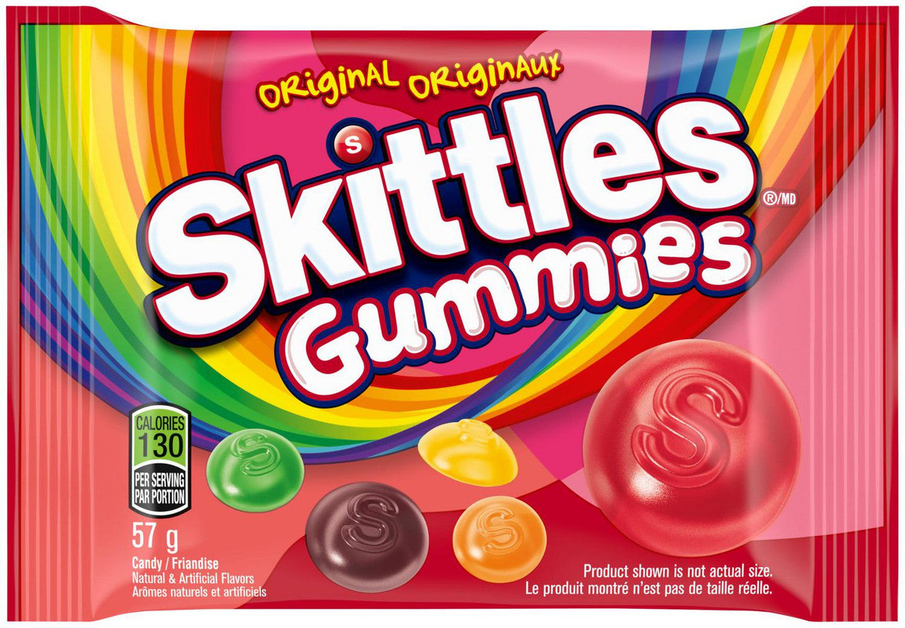 Skittles Gummies Original, 57g/2 oz., 18pk  {Imported from Canada}