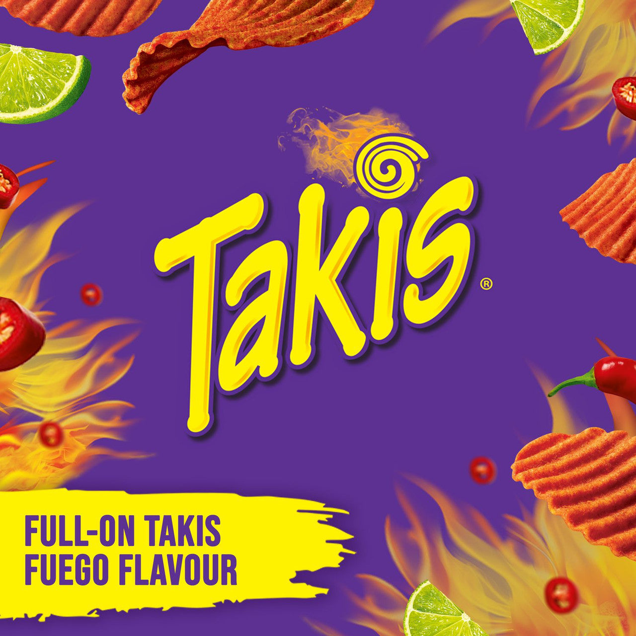 Takis Waves Fuego Chili Lime Potato Chips, 190g/6.6 oz. {Imported from Canada}