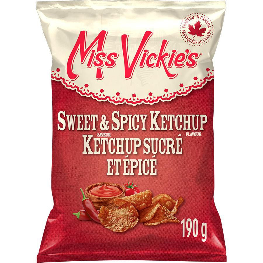 Miss Vickie's Kettle Cooked Sweet & Spicy Ketchup Potato Chips 190g/6.6 oz.{Canadian}