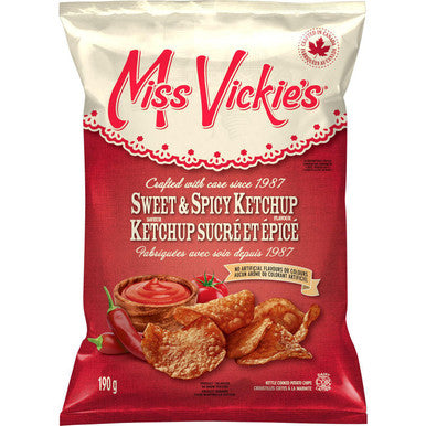 Miss Vickie's Kettle Cooked Sweet & Spicy Ketchup Potato Chips 190g/6.6 oz.{Canadian}