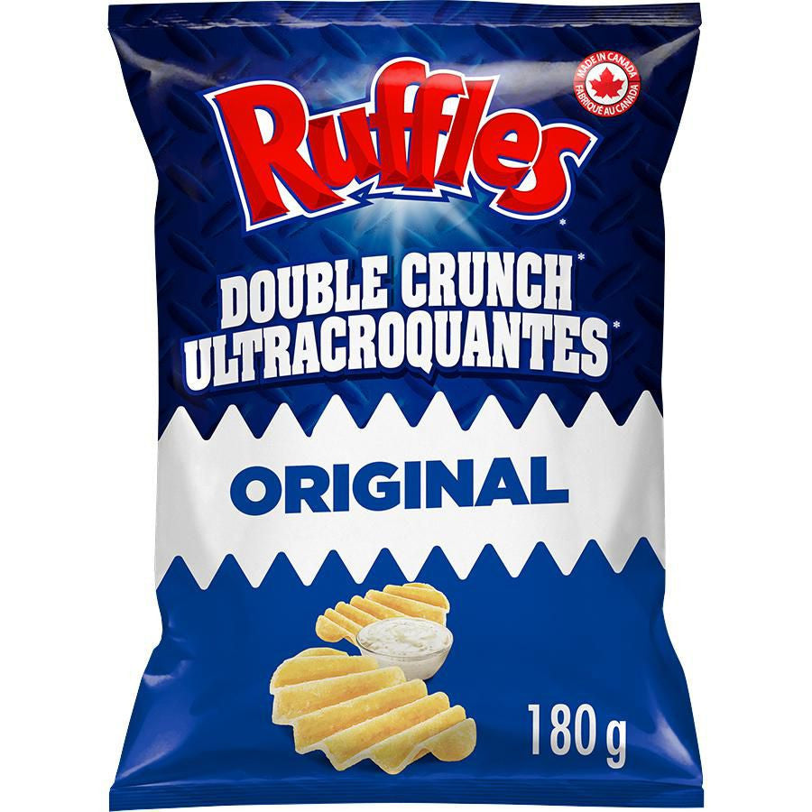 Ruffles Double Crunch Original Potato Chips, 180g/6.3 oz., {Imported from Canada}