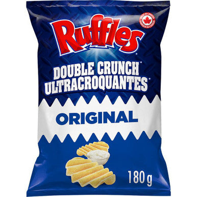 Ruffles Double Crunch Original Potato Chips, 180g/6.3 oz., {Imported from Canada}