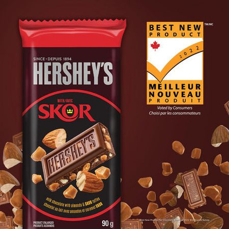 Hershey's Almond & Skor Chocolate Bar, 90g/3.1 oz., {Imported from Canada}