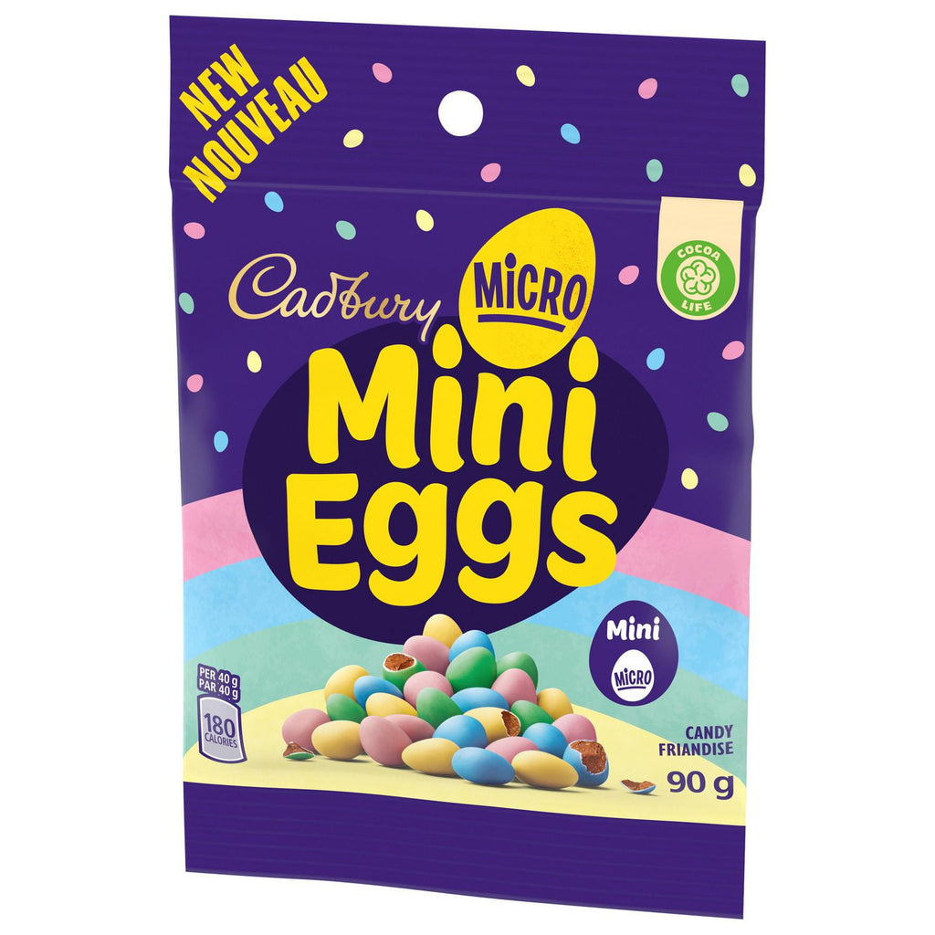 Cadbury Micro Mini Easter Eggs, 90g/3.2 oz., Bag, front of bag.