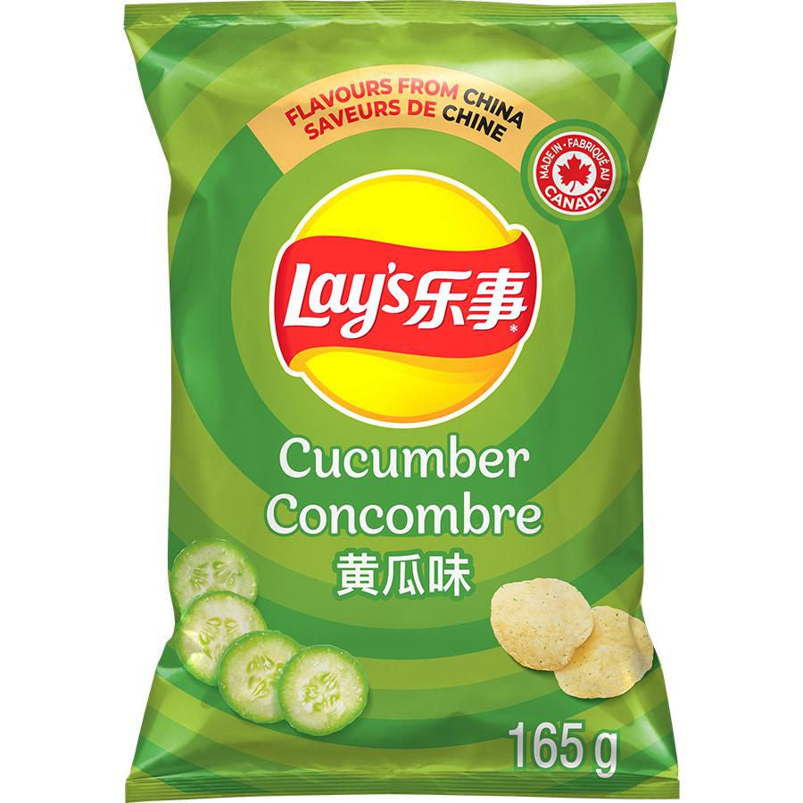 Lay's Cucumber Potato Chips 235g/8 oz.,  {Imported from Canada}