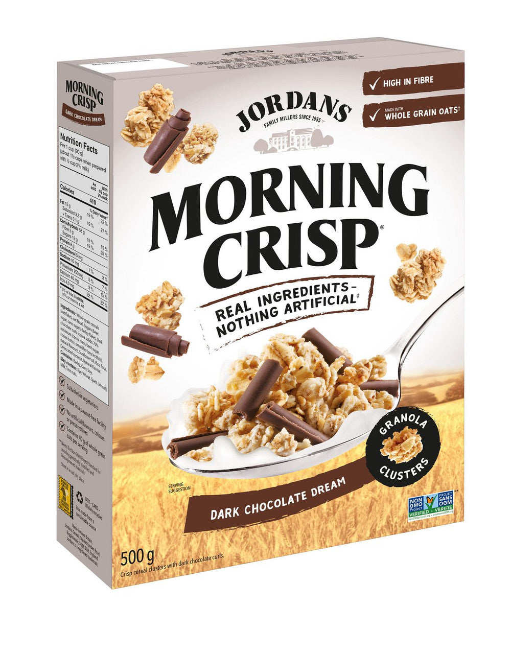 Jordans Morning Crisp Cereal, Dark Chocolate Dream, 500g/17.5 oz. Box(Imported from Canada)