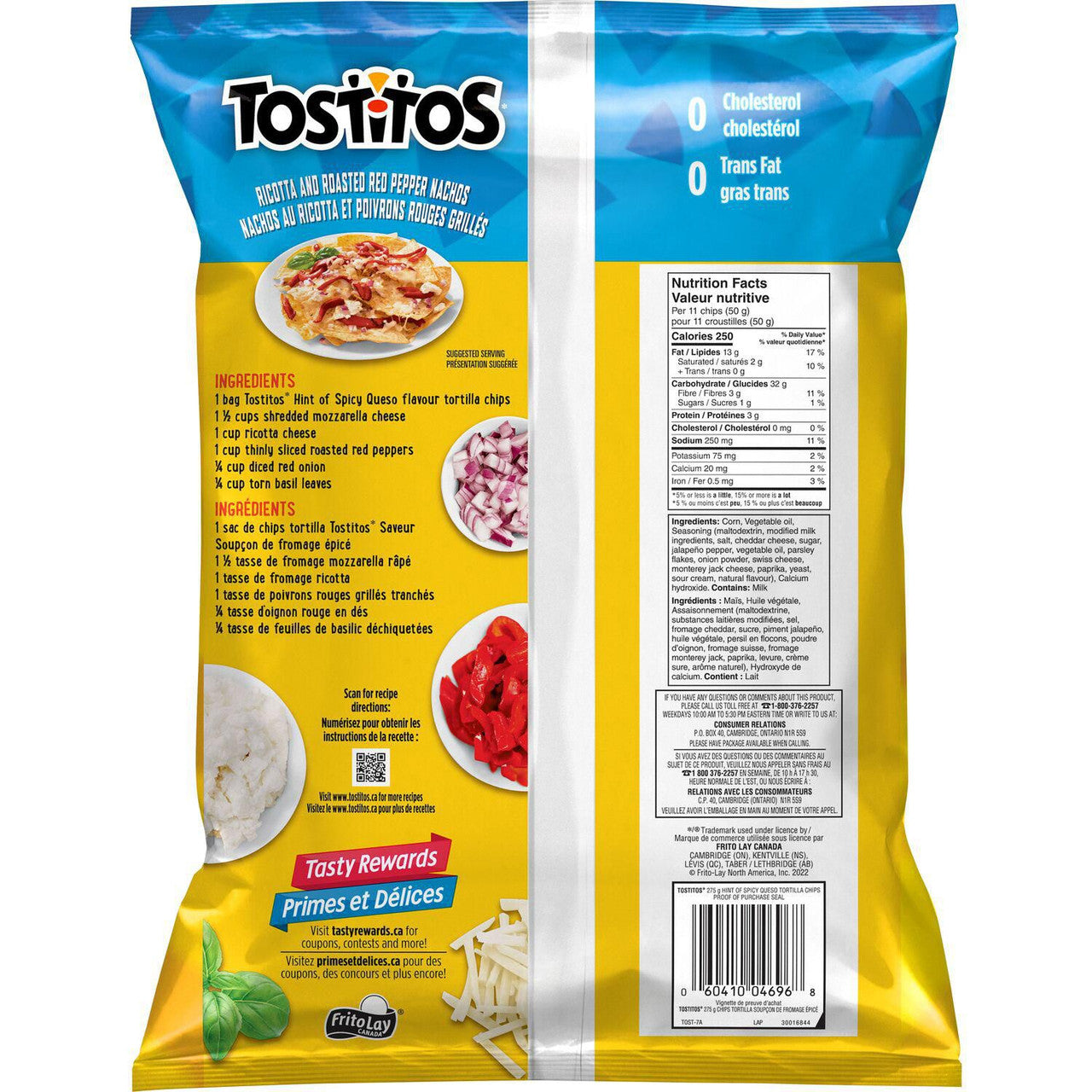 Tostitos Hint of Spicy Queso Flavor Tortilla Chips 275g/9.7 oz., {Imported from Canada}