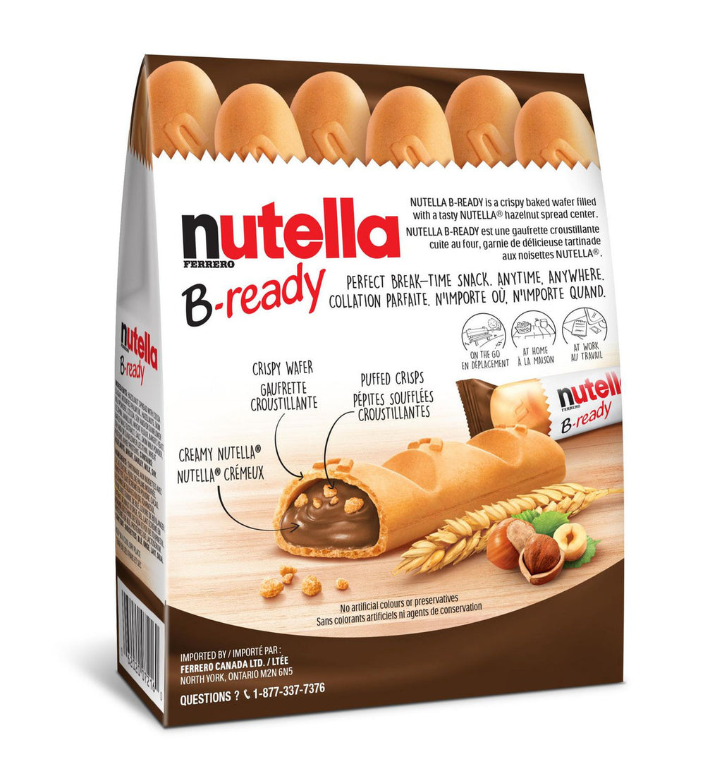 Nutella B-ready Bars, 6 bars, 132g/4.6 oz., {Imported from Canada}