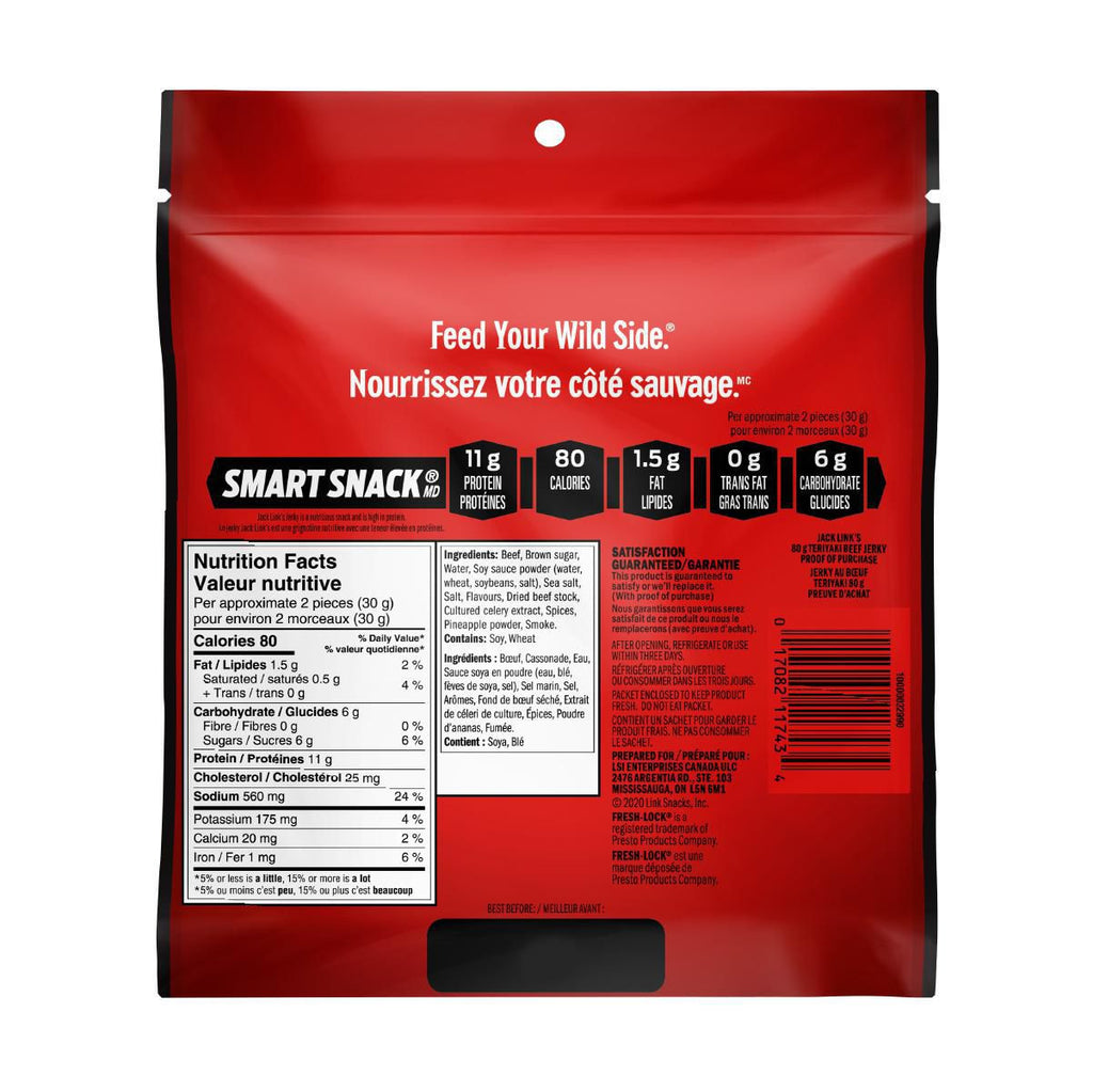 Jack Link's Teriyaki Beef Jerky, 80g/2.8 oz. Can (Imported from Canada)