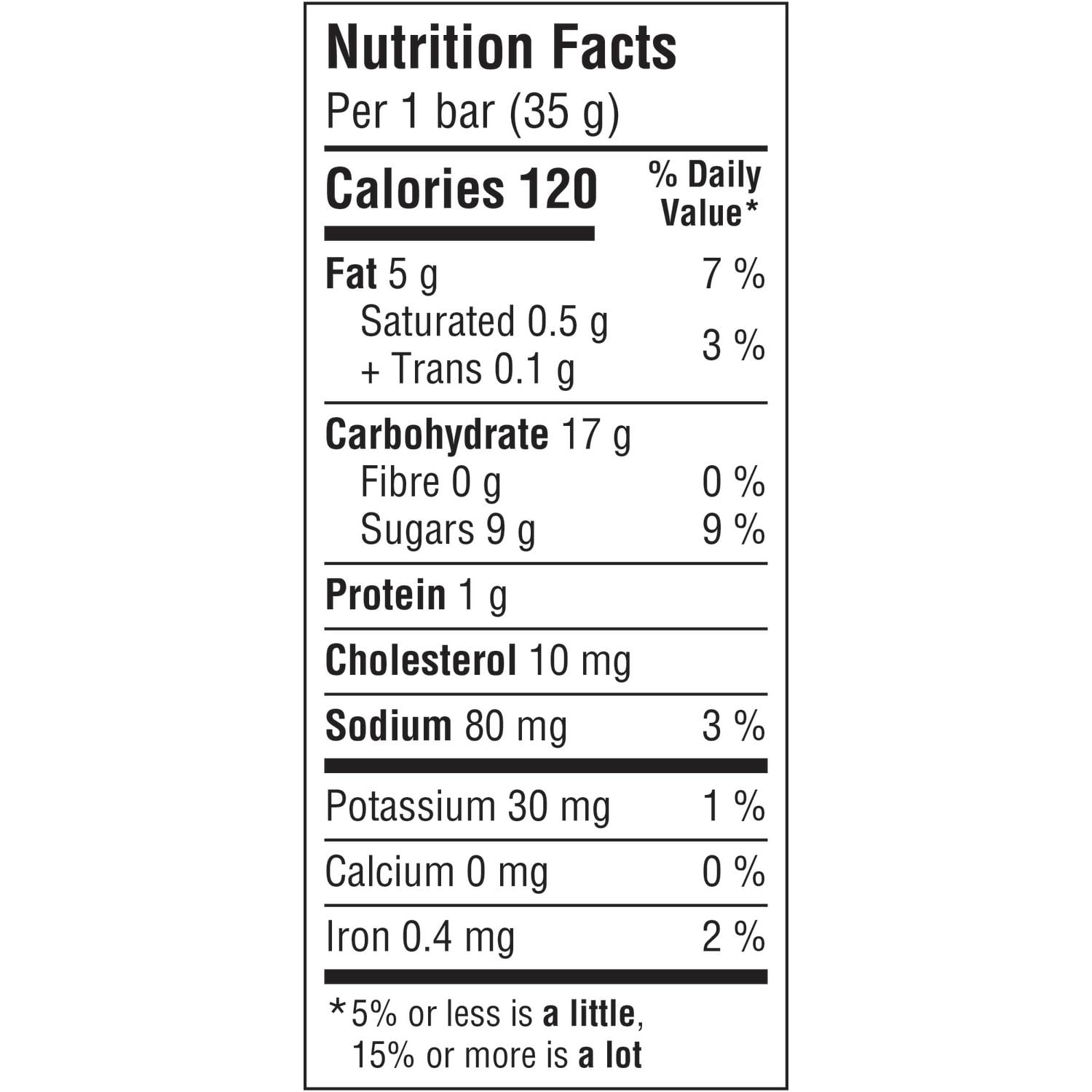 School Safe Bursting Blueberry Muffin Bars, 8ct., 280g/9.9 oz., Box, nutrition facts label