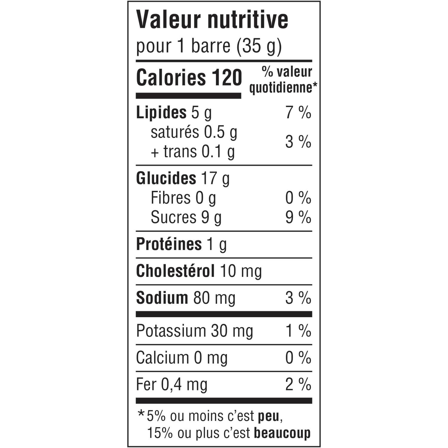 School Safe Bursting Blueberry Muffin Bars, 8ct., 280g/9.9 oz., Box, nutrition facts label, French