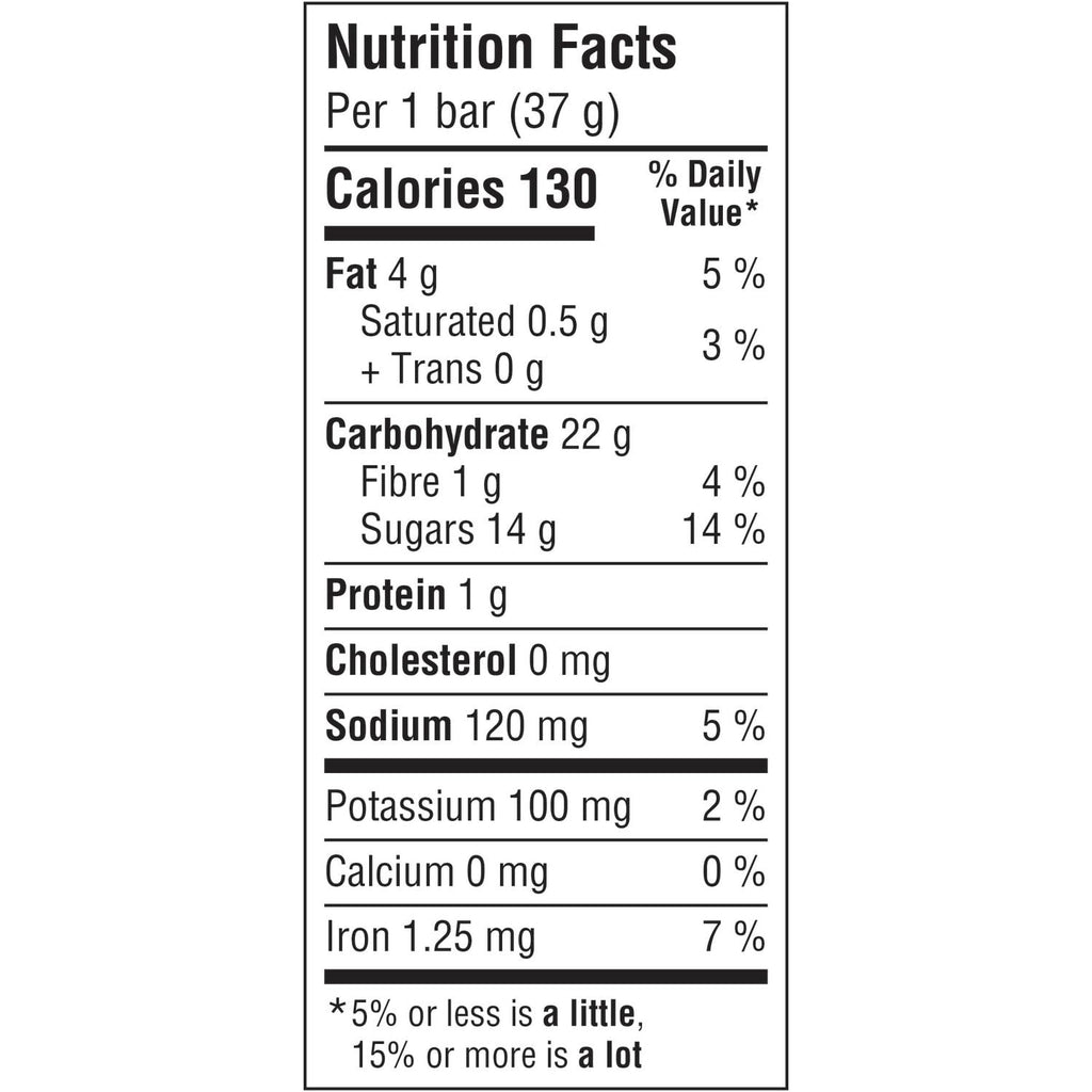 School Safe Chocolate Brownie Bars, 8ct., 296g/10.4 oz., Box, nutrition facts label