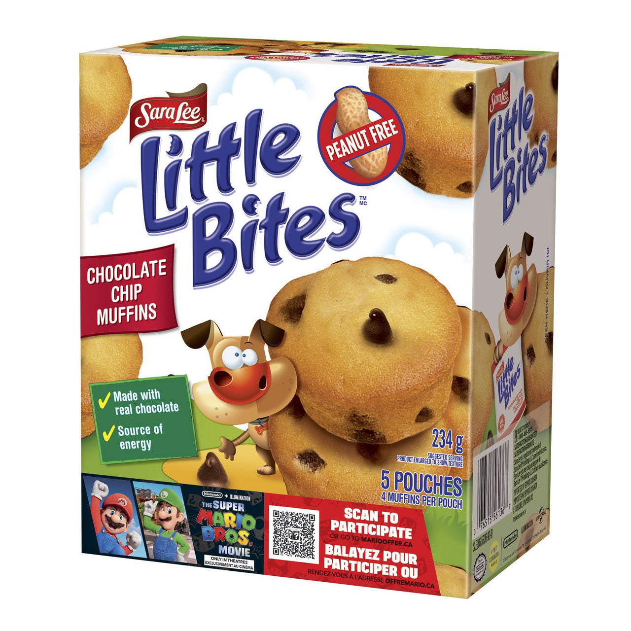Sara Lee Little Bites Chocolate Chip Muffins, 5 pouches, 234g/8.2 oz. Box {Imported from Canada}