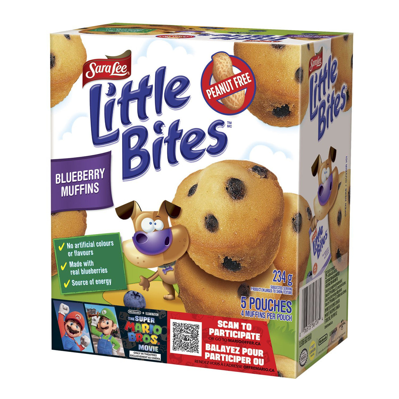 Sara Lee Little Bites Blueberry Muffins, 5 pouches, 234g/8.2 oz. Box {Imported from Canada}