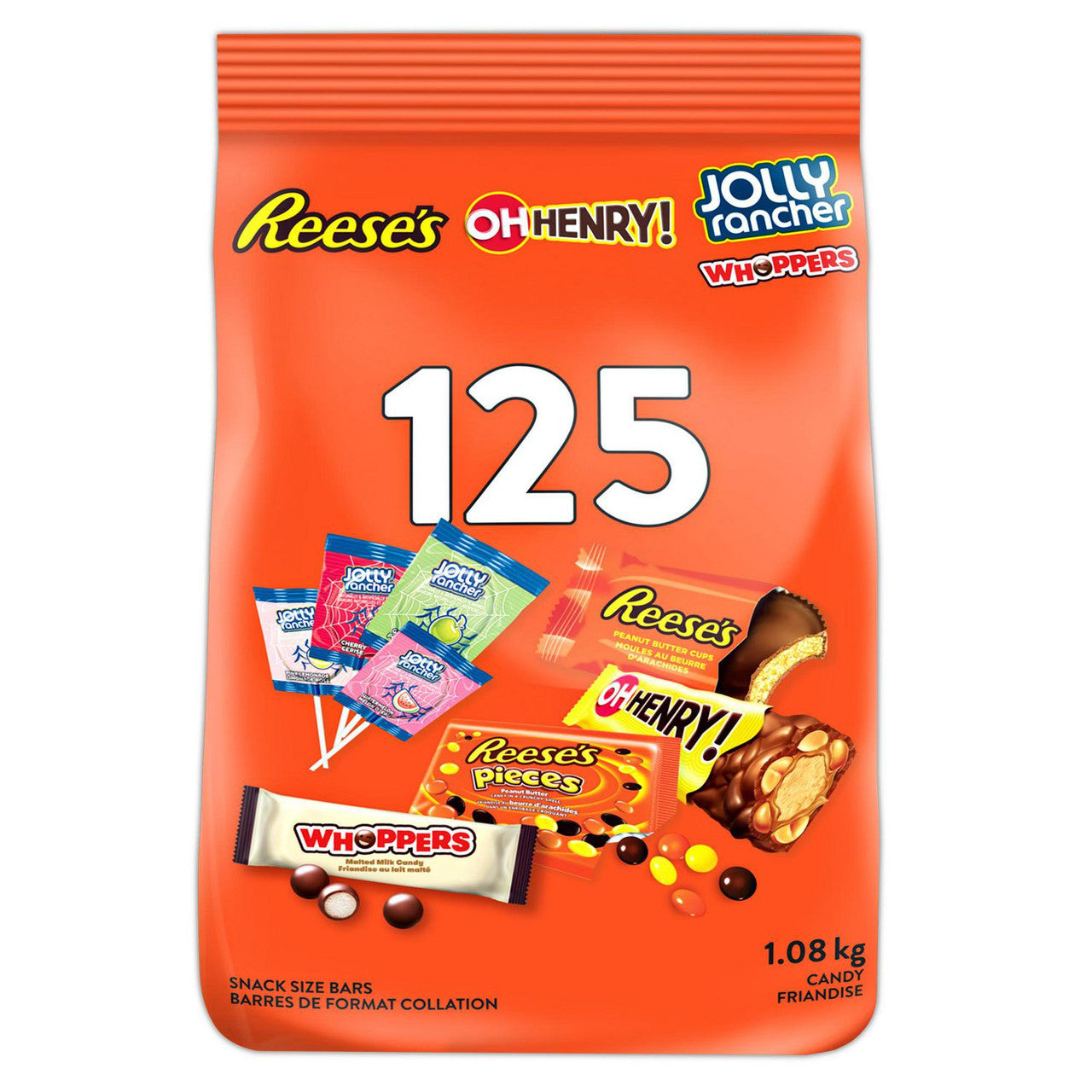 Hershey's Halloween Assorted Chocolate and Candy Value Bag, 125ct., 1.08kg/2.4 lbs., {Imported from Canada}