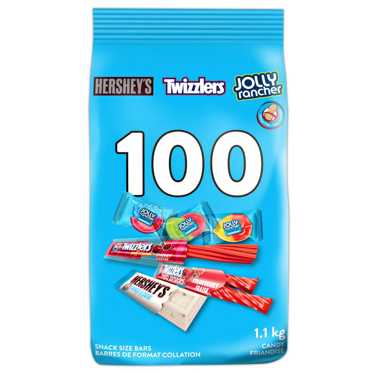 Hershey's Halloween Assorted Peanut Free Chocolate and Candy, 100 count, 1.1kg/2.4 lbs., {Imported from Canada}
